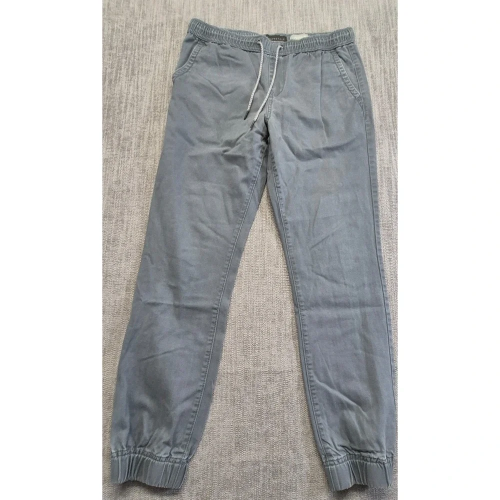 Aeropostale men's gray joggers pants SM elastic waist & hem drawstring Cotton